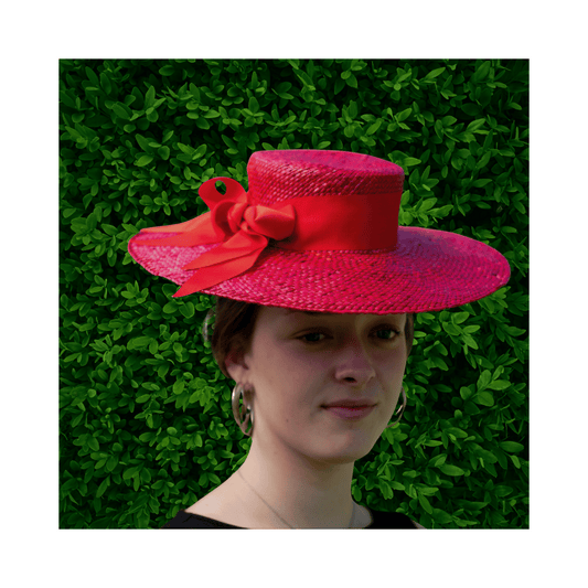 Custom Order - Crimson Straw Boater